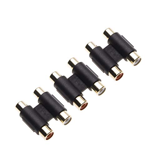 Cinch Kupplung Buchse von Keple, 2X RCA Audio Adapter, Weiblich auf Weiblich Cinch-Stecker, Doppel Kupplung Phono Verbinder mit Vergoldete Kontakte (3 Stück) von Keple