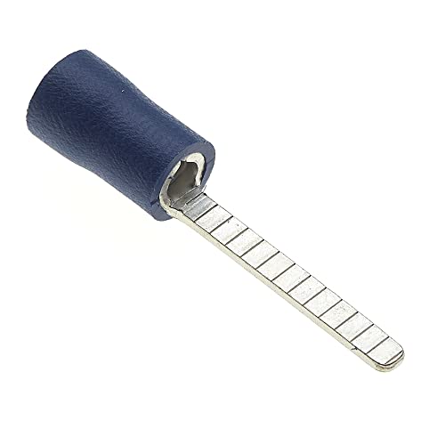 Crimp-Klemmen, Packung mit 100 Stück - Blau, 6,35mm, 27A, Vinyl isolierte Klemmen, Aderendhülsen, Kupfersteckverbinder, Kabelende von Keple