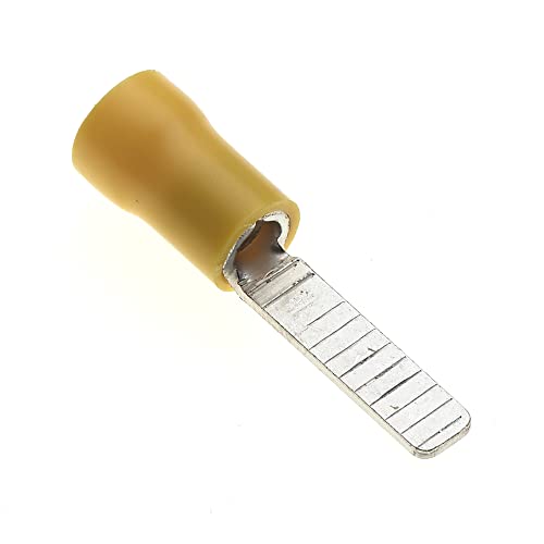 Crimp-Klemmen, Packung mit 100 Stück - Gelb, 6,35mm, 48A, Vinyl isolierte Klemmen, Aderendhülsen, Kupfersteckverbinder, Kabelende Crimp-Klemmen, Packung mit 100 Stück - Gelb, 6,35mm, 48A, Vinyl isolierte Klemmen, Aderendhülsen, Kupfersteckverbinder, Kabelende von Keple