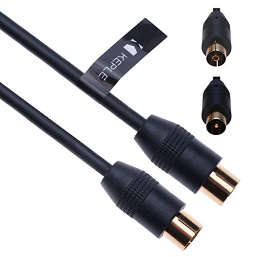 HF-Koaxial RF Kabel TV Antennenleitung Aerial Leitung 3m Koax Coax Stecker Männlich zu Weiblich Antennenbuchse Erweiterung für Bosch SkyDSL ONE Primacom Unitymedia DVD VCR zum Fernsehen | Schwarz HF-Koaxial RF Kabel TV Antennenleitung Aerial Leitung 3m Koax Coax Stecker Männlich zu Weiblich Antennenbuchse Erweiterung für Bosch SkyDSL ONE Primacom Unitymedia DVD VCR zum Fernsehen | Schwarz von Keple