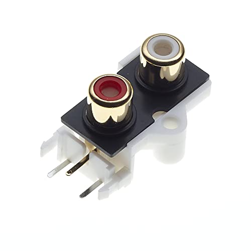Keple 2x Phono Buchsen, vergoldete Kontaktteile, PCB - RCA Buchse 4 Pin montiert AV konzentrische Steckdose 2 Buchse Stecker Stereo Audio Video von Keple