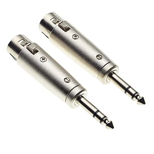 Keple 3-Pin-XLR-Buchse auf 6,35-mm-Mono-Klinkenstecker-Adapter, 2 Stück von Keple