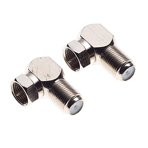Keple F-Typ rechtwinkliger Koaxialstecker für wandmontierte TV-Geräte | F-Stecker zu F-Buchse 90-Grad-Koaxialkabeladapter | Packung mit 2 Stück Keple F-Typ rechtwinkliger Koaxialstecker für wandmontierte TV-Geräte | F-Stecker zu F-Buchse 90-Grad-Koaxialkabeladapter | Packung mit 2 Stück von Keple