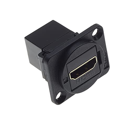 Keple HDMI-Durchführungsstecker für Panelmontage, CSK-Loch, schwarzer Kunststoff-XLR-Rahmen - Kunststoffgehäuse M25-Montagebuchse zu Bulkhead-Kupplung von Keple