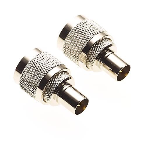 Keple N-Stecker auf TV-Koax-Stecker, 2 Stück - 50 Ohm Koax TV Stecker, N Stecker auf Koax-Stecker, mit vernickeltem Gehäuse für Audio- und RF-Kommunikation, CCTV von Keple