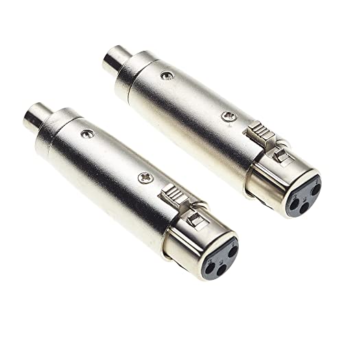 Keple RCA-zu-XLR-Adapter 3-poliger Adapter von XLR-Buchse auf RCA-Phono-Buchse, 2 Stück von Keple