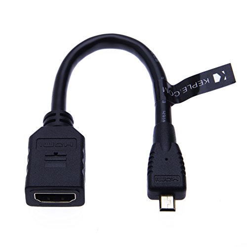 Micro HDMI auf HDMI Adapter Konverter kompatibel mit Tablets Foto Video Kamera/BlackBerry Z30 Smartphone, Asus Zenbook Tablet, Go Pro GoPro Hero 3 4 5 (20 cm) von Keple