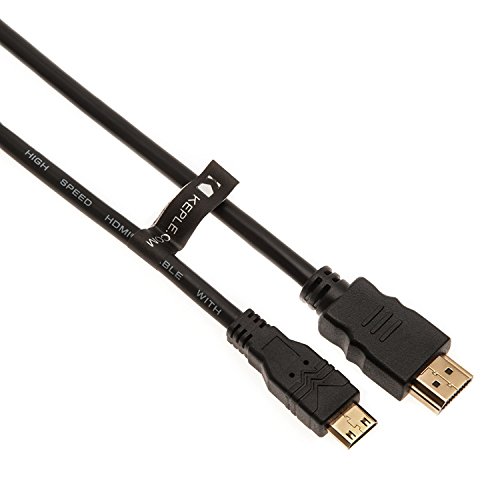 Mini HDMI zu HDMI Adapter Konverter Kompatibel mit Nikon D-SLR D3s, D4, D4S, D5100, D7200, Canon LEGRIA HF21, HF G10, HF G25, HF G30, HF G40, Fujifilm XPro 2 Body, X-S1 Kamera (5m) von Keple