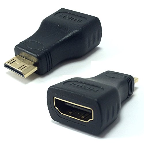 Mini HDMI zu HDMI Adapter konverter Kompatibel mit Canon EOS 550d / Nikon D5100 / D5200 / D5300 / D800 / D810 / D90 / Fujifilm / Nvidia Shield Plug Stecker Buchse KleineStecker auf HDMI von Keple