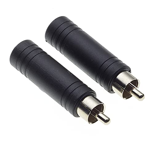 Keple RCA-Stecker auf 6,35mm 1/4"-Zoll-Mono-Buchse Adapterstecker, 2 Stück - Konverter und Audio-Adapter für Stereo, Verstärker und A/V-Receiver von Keple