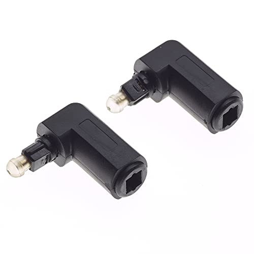 TOSlink rechtwinkliger Koaxialstecker | Stecker auf Buchse 3,5 mm optisches Audiokabel Adapter, 2 Stück von Keple