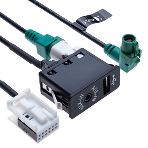 USB AUX Autoschalter + USB 4-poliges Anschlusskabel + AUX 12-poliges Kabelbaumkabel Kompatibel mit BMW 1 3 5 6 E81 E82 E87 E88 E90 E91 E92 E93 E60 E61 F07 F10 F11 E63 E64 F06 F12 F13 Autoradio | 1.5 m von Keple