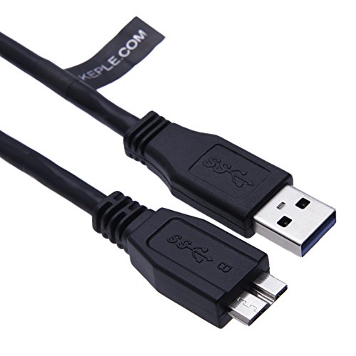 USB-B-Kabel Kompatibel mit WD Ultra Exclusive Edition, Jahrestag Premium, Air Portable, Elemente Desktop, Exclusive, Samsung D3-Station, HX-D201TDB, G D3, T1, Intenso Portable SSD HDD Externe (0.5m) von Keple