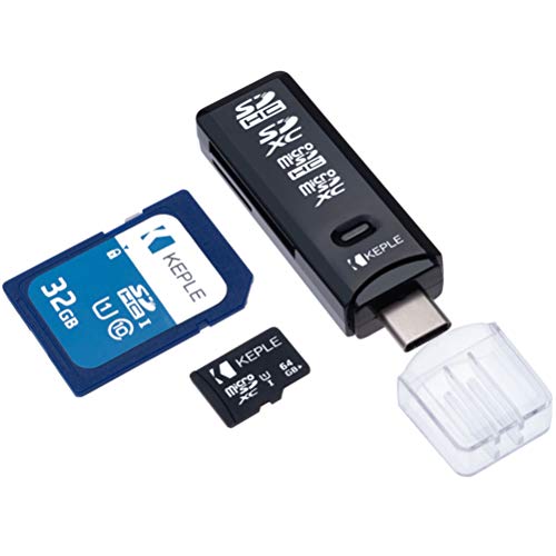 USB Typ C Kartenleser 3.1 Speicherkartenleser für SD, Micro SD, SDXC, SDHC UHS I 1 UHS1 Karten, Kompatibel mit Laptop MacBook, Mac, Windows, Android, Kamera, Huawei, Samsung Adapter Adapter Writer von Keple