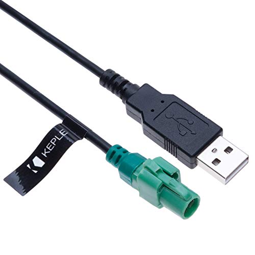 USB auf 4-Pin Kopfanschluss Kabelbaum AUX | 2.0 Stecker auf 4-Pin Buchse 3,5 mm Klinke Rundkabel Adapter | Kompatibel mit Auto Navigation VW Volkswagen Bora Golf Jeta Passat Tiguan Fahrzeug | 1.5m von Keple