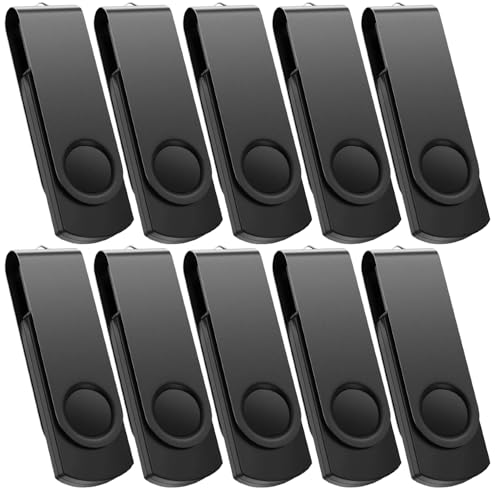 16GB USB Stick, Metall Schlüsselanhänger USB 2.0 Stick, Multipack USB Stick für Datenspeicherübertragung, 10 Speed Pendrive Schwarz 16GB USB Stick, Metall Schlüsselanhänger USB 2.0 Stick, Multipack USB Stick für Datenspeicherübertragung, 10 Speed Pendrive Schwarz von Kepmem