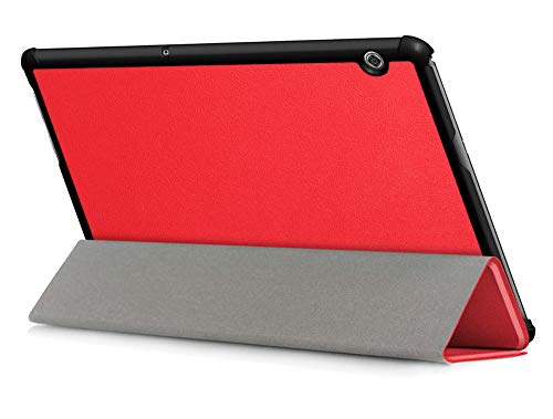 Kepuch Custer Hülle für Huawei MediaPad T5 10,Smart PU-Leder Hüllen Schutzhülle Tasche Case Cover für Huawei MediaPad T5 10 - Rot von Kepuch