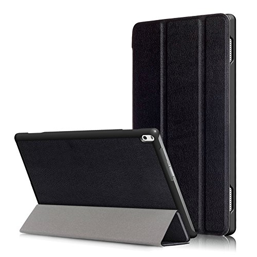 Kepuch Custer Hülle für Lenovo Tab 4 10 Plus TB-X704F TB-X704N,Smart PU-Leder Hüllen Schutzhülle Tasche Case Cover für Lenovo Tab 4 10 Plus TB-X704F TB-X704N - Schwarz von Kepuch