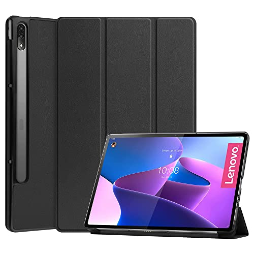 Kepuch Custer Hülle für Lenovo Tab P12 Pro TB-Q706F 12.6",Smart PU-Leder Hüllen Schutzhülle Tasche Case Cover für Lenovo Tab P12 Pro TB-Q706F 12.6" - Schwarz von Kepuch