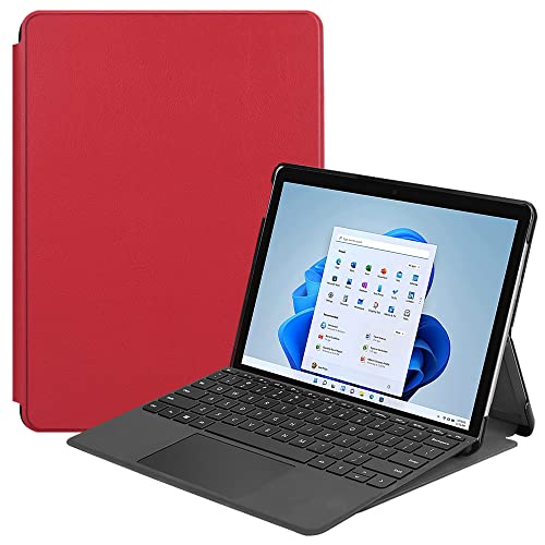 Kepuch Custer Hülle für Microsoft Surface Pro 8,Smart PU-Leder Hüllen Schutzhülle Tasche Case Cover für Microsoft Surface Pro 8 - Rot von Kepuch