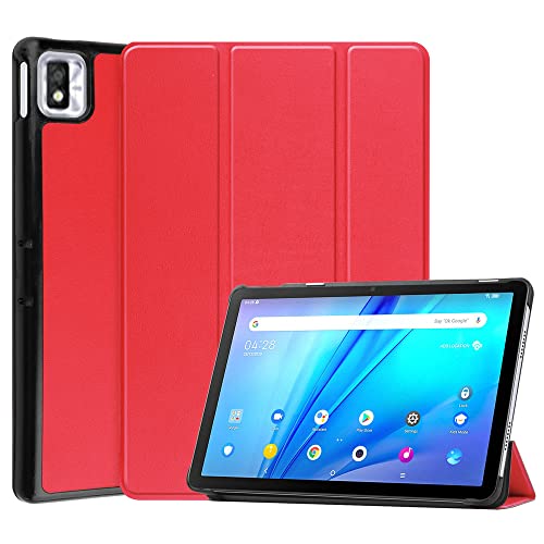 Kepuch Custer Hülle für TCL Tab 10s 10.1",Smart PU-Leder Hüllen Schutzhülle Tasche Case Cover für TCL Tab 10s 10.1" - Rot von Kepuch