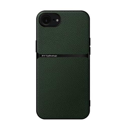 Kepuch Hülle für iPhone 16e - Hüllen Case Eingebaute Metallplatte Litschi Grano - Grün von Kepuch