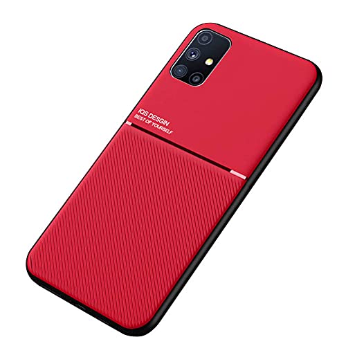 Kepuch Mowen Hülle Hüllen Case Eingebaute Metallplatte für Samsung Galaxy M51 - Rot von Kepuch