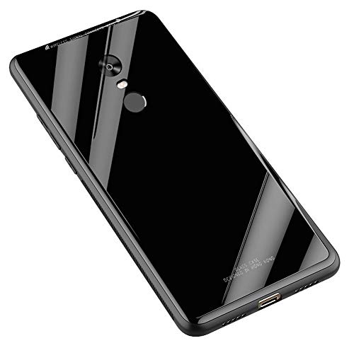 Kepuch Quartz Hülle für Xiaomi Redmi 5 Plus/Redmi Note 5 - Weiches TPU + Rückseite Aus Gehärtetem Glas Hüllen Case für Xiaomi Redmi 5 Plus/Redmi Note 5 - Schwarz von Kepuch