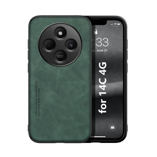 Kepuch Silklike Hülle für Redmi 14C 4G - Hüllen Case Eingebaute Metallplatte für Redmi 14C 4G - Grün von Kepuch