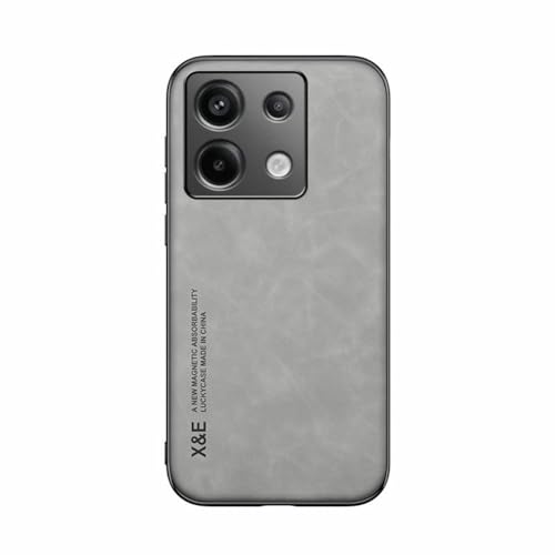 Kepuch Silklike Hülle für Redmi Note 13 Pro - Hüllen Case Eingebaute Metallplatte für Redmi Note 13 Pro - Grau von Kepuch