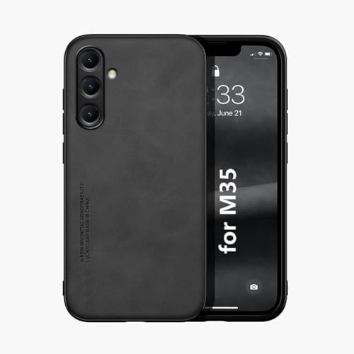 Kepuch Silklike Hülle für Samsung Galaxy M35 - Hüllen Case Eingebaute Metallplatte für Samsung Galaxy M35 - Schwarz von Kepuch