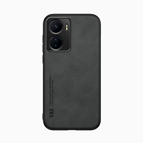 Kepuch Silklike Hülle für Vivo Y16 4G/Y35 5G(China) - Hüllen Case Eingebaute Metallplatte für Vivo Y16 4G/Y35 5G(China) - Schwarz von Kepuch