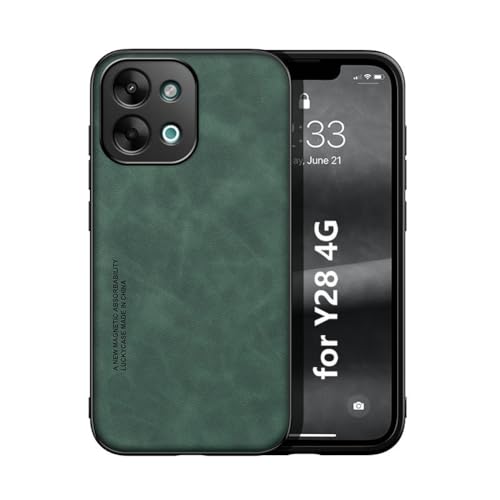 Kepuch Silklike Hülle für Vivo Y28 4G - Hüllen Case Eingebaute Metallplatte für Vivo Y28 4G - Grün von Kepuch
