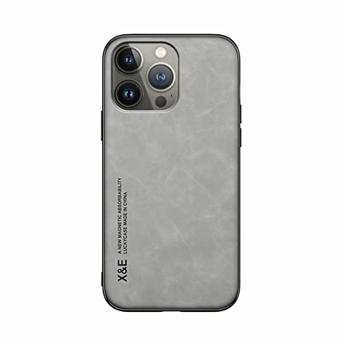 Kepuch Silklike Hülle für iPhone 14 Pro - Hüllen Case Eingebaute Metallplatte für iPhone 14 Pro - Grau von Kepuch