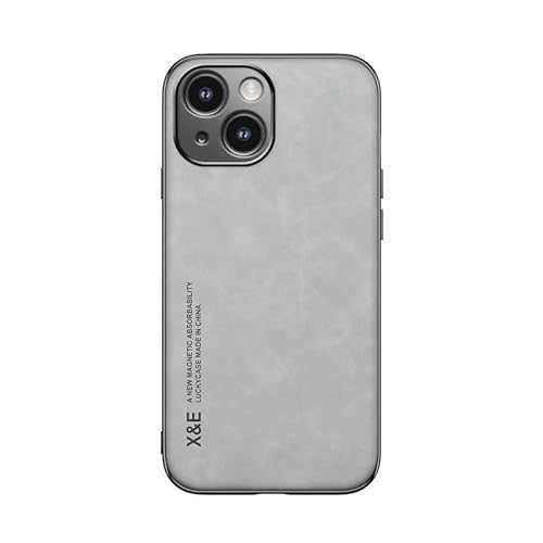 Kepuch Silklike Hülle für iPhone 15 - Hüllen Case Eingebaute Metallplatte für iPhone 15 - Grau von Kepuch