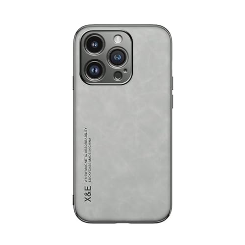 Kepuch Silklike Hülle für iPhone 15 Pro - Hüllen Case Eingebaute Metallplatte für iPhone 15 Pro - Grau von Kepuch