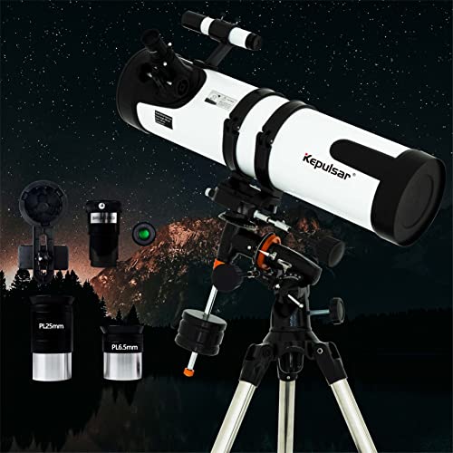 Teleskop 130EQ Newton-Reflektor Teleskop für Erwachsene, professionelle Teleskope für Erwachsene Astronomie, Spiegelteleskop inklusive parallaktischer Montierung und Zubehör von Kepulsar