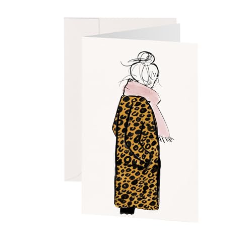 Kera Till Grußkarte Leo Greeting Card with Illustration, Premium Paper inkl. Umschlag Din A6 MetaPaper Extrasmooth Warmweiß 270g von Kera Till