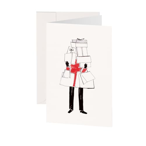 Kera Till Weihnachtskarte Gentleman Greeting Card with Illustration by, Premium Paper inkl. Umschlag Din A6 MetaPaper Extrasmooth Warmweiß 270g von Kera Till