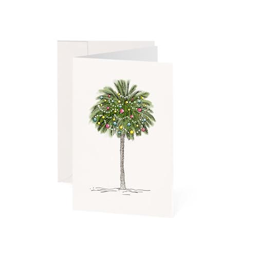 Kera Till Weihnachtskarte Tropical Christmas Greeting Card with Illustration by, Premium Paper inkl. Umschlag Din A6 MetaPaper Extrasmooth Warmweiß 270g von Kera Till