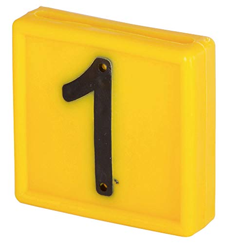 Kerbl 208461 No. 1 Nummernblock Standard zum Einschlaufen, 1-Stellig, 44mm Länge, 46mm Breite, Orange, 10 Stück von Kerbl