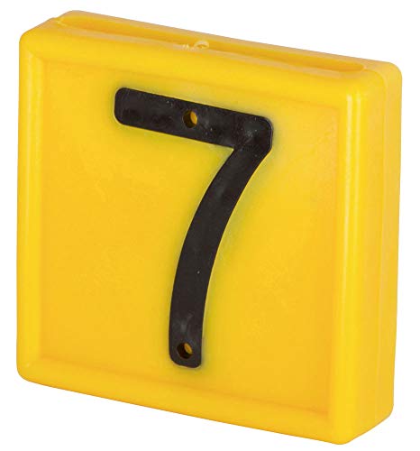 Kerbl 208467 No. 7 Nummernblock Standard zum Einschlaufen, 1-Stellig, 44mm Länge, 46mm Breite, Orange, 10 Stück von Kerbl