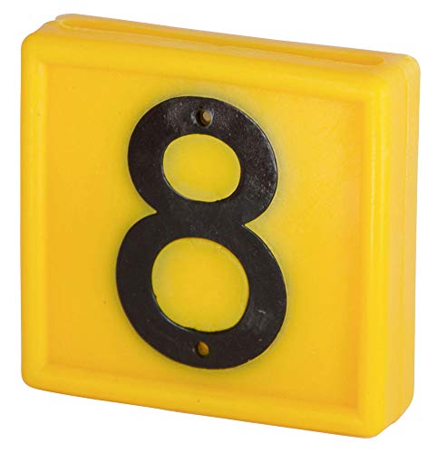 Kerbl 208468 No. 8 Nummernblock Standard zum Einschlaufen, 1-Stellig, 44mm Länge, 46mm Breite, Orange, 10 Stück von Kerbl