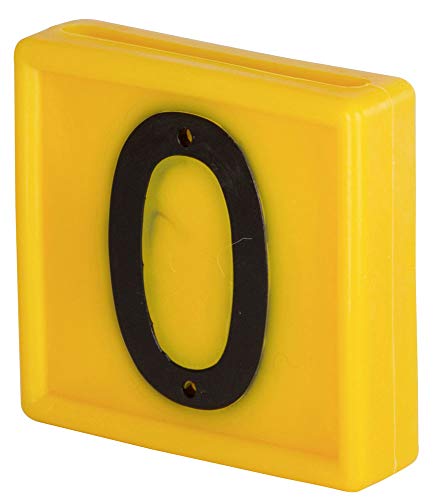 Kerbl 208470 No. 0 Nummernblock Standard zum Einschlaufen, 1-Stellig, 44mm Länge, 46mm Breite, Rot, 10 Stück von Kerbl