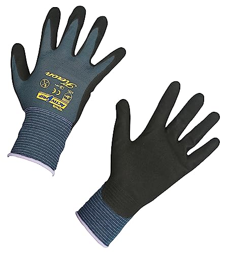 Kerbl Feinstrickhandschuh Handschuh ActivGrip Advance, Bewährte Passform & Griffigkeit, Nylon mit Nitrilbeschichtung, Ölbeständig, Größe 10 von Kerbl