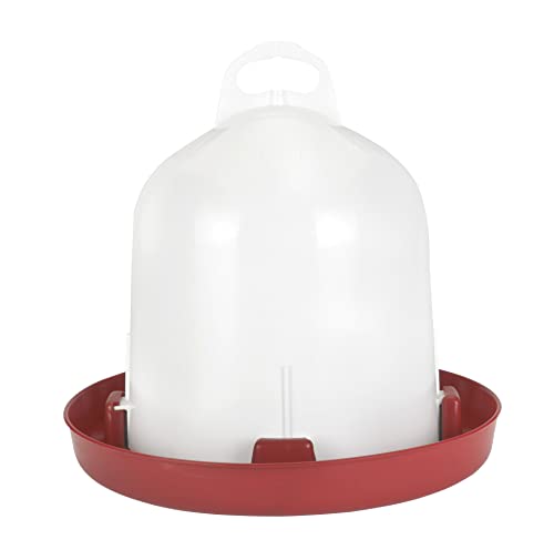 Kerbl Geflügeltränke (6 Liter Fassungsvermögen, Tränke für Geflügel, Behälter mit Tragegriff, Farbe rot/weiß) von Kerbl