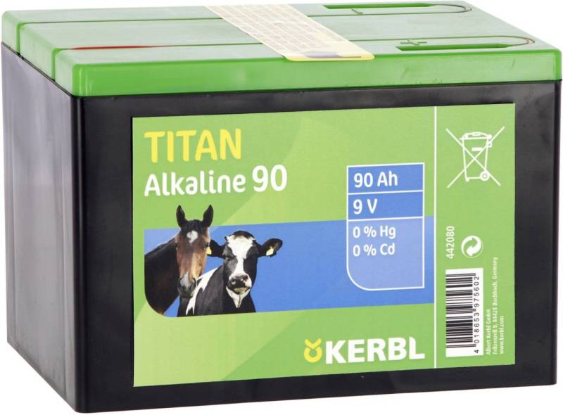 Kerbl Kerbl Titan Alkaline Batterie 9 V, 90 Ah Batterie von Kerbl