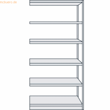 Kerkmann Büroregal Progress 500 Anbauregal BxTxH 75x40x190cm 6 Böden l von Kerkmann