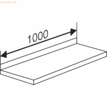 Kerkmann Fachboden für Bibliotheks-Regal libra BxT 100x30cm lichtgrau von Kerkmann