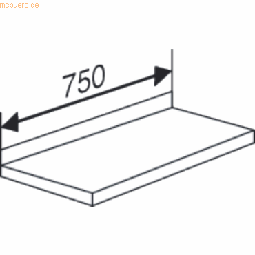 Kerkmann Fachboden mit Anschlagkante für Bibliotheks-Regal libra BxT 7 von Kerkmann